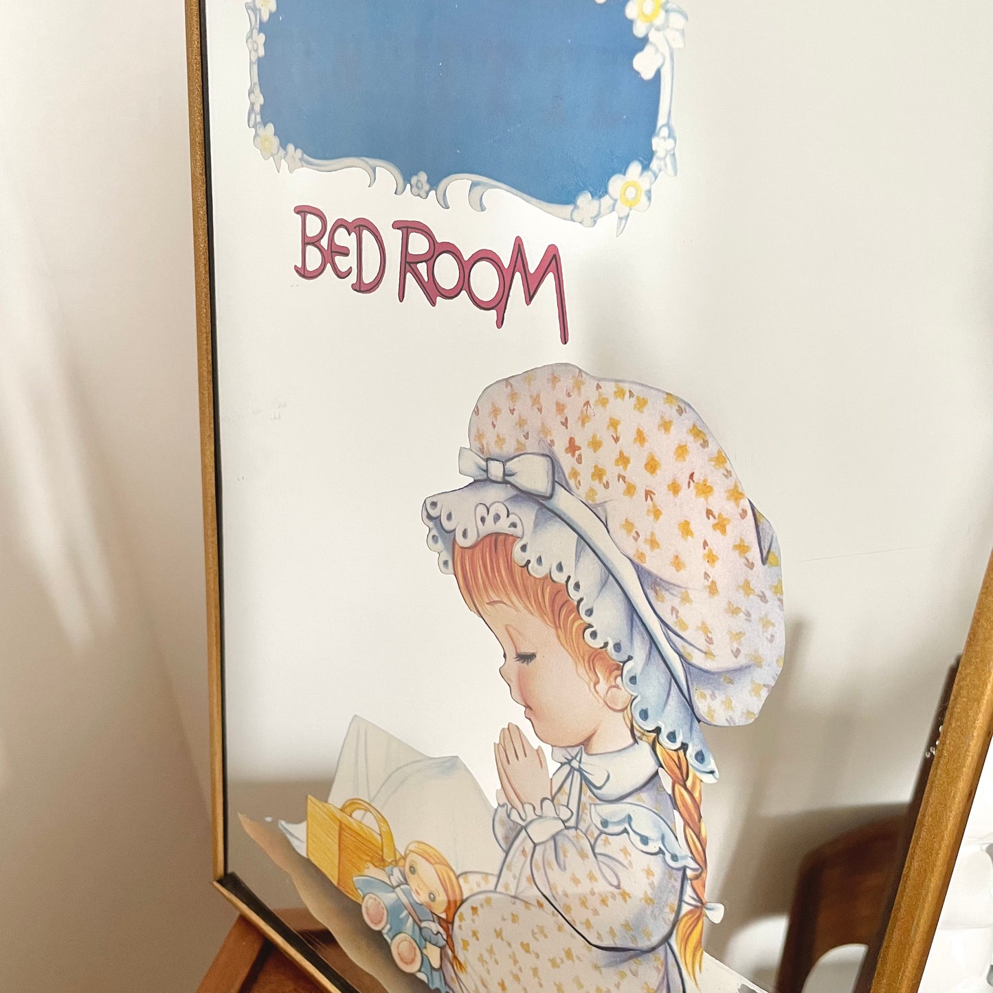 Miroir ancien décor enfant