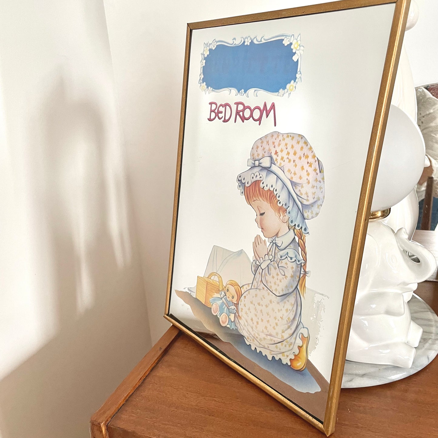 Miroir ancien décor enfant